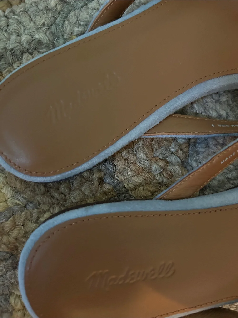 Madewell Iggy Light Blue Suede Thong Sandals